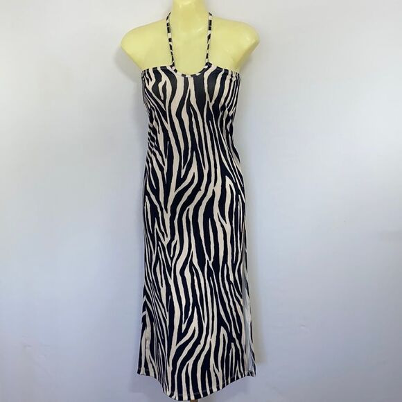 Princess Polly Dress Maxi Halter Zebra Print Excellent Condition~ Sz 2 - Picture 1 of 9